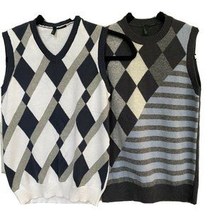 Benetton Class Boys Sweater Vest Lot of 2 Size Sma